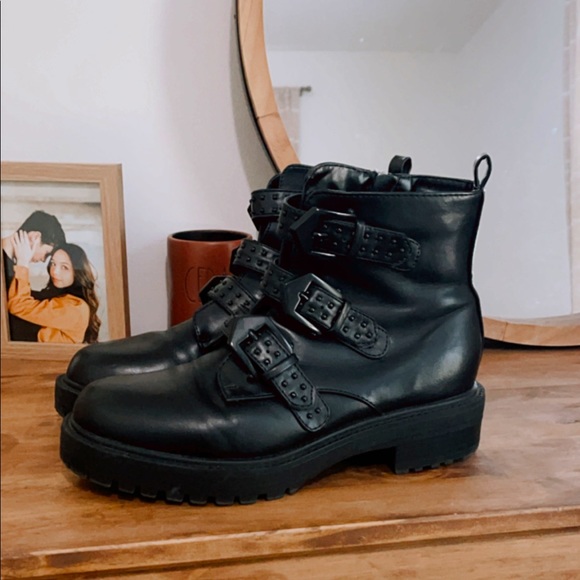 Target Black Studded Leather Boots 